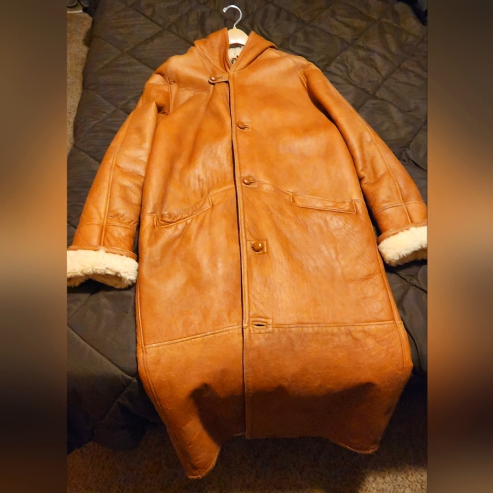 Rare Vintage 80's Pielro Romanique Shearling Trench Coat